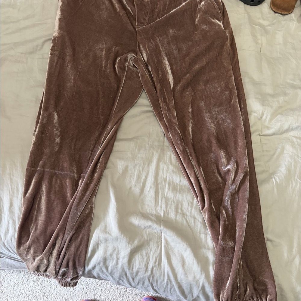 Oat New York Velvet Jogger Pants - Mauve